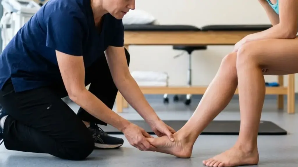 best-gym-shoes-podiatrist-evaluating-foot-posture